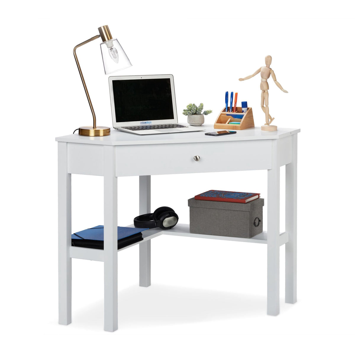 White corner desk