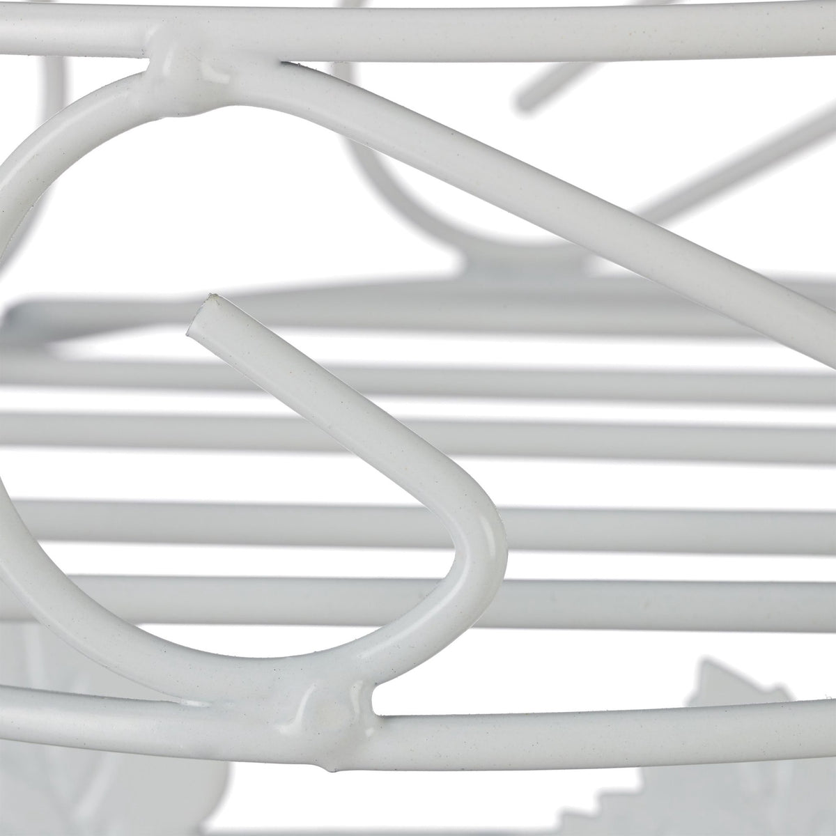 White flower pedestal in metal