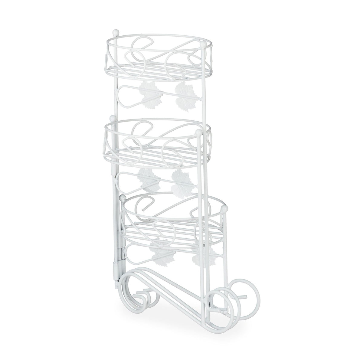 White flower pedestal in metal