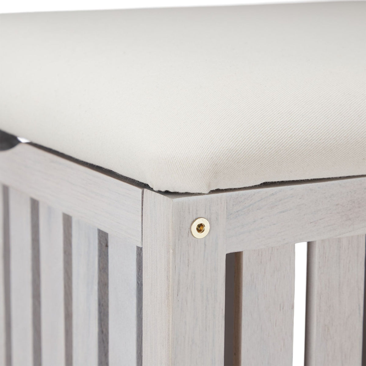 White laundry basket with seat