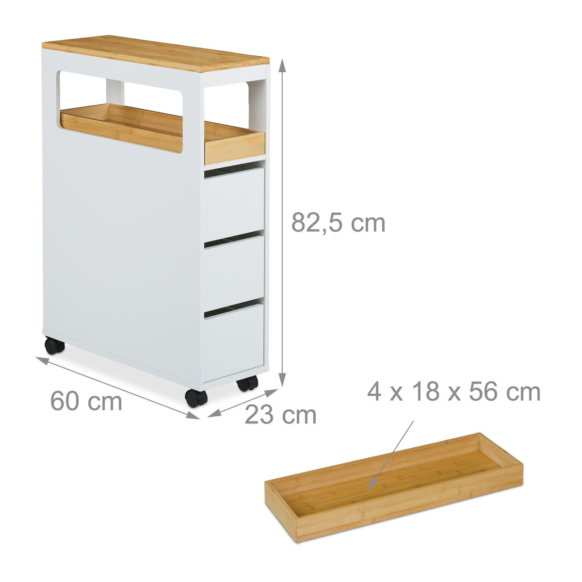 White niche cart with drawers