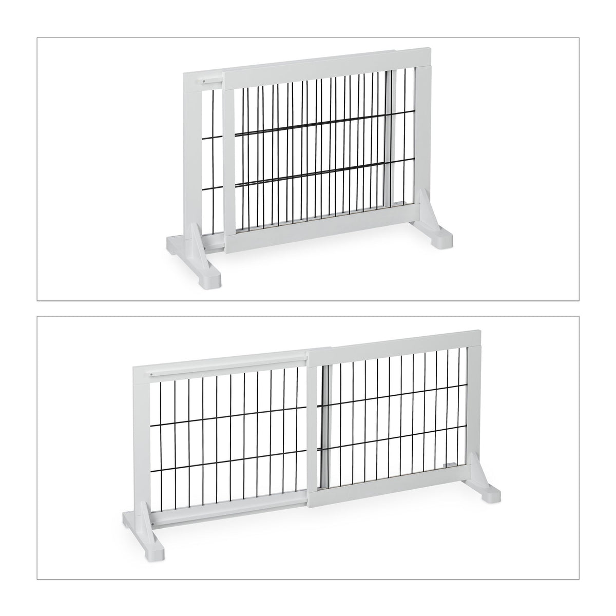 White retractable security gate