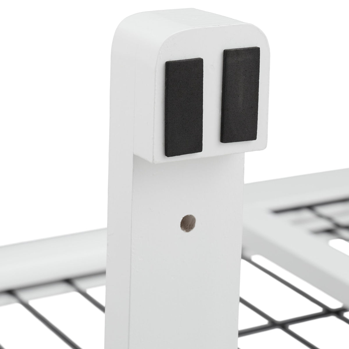 White retractable security gate