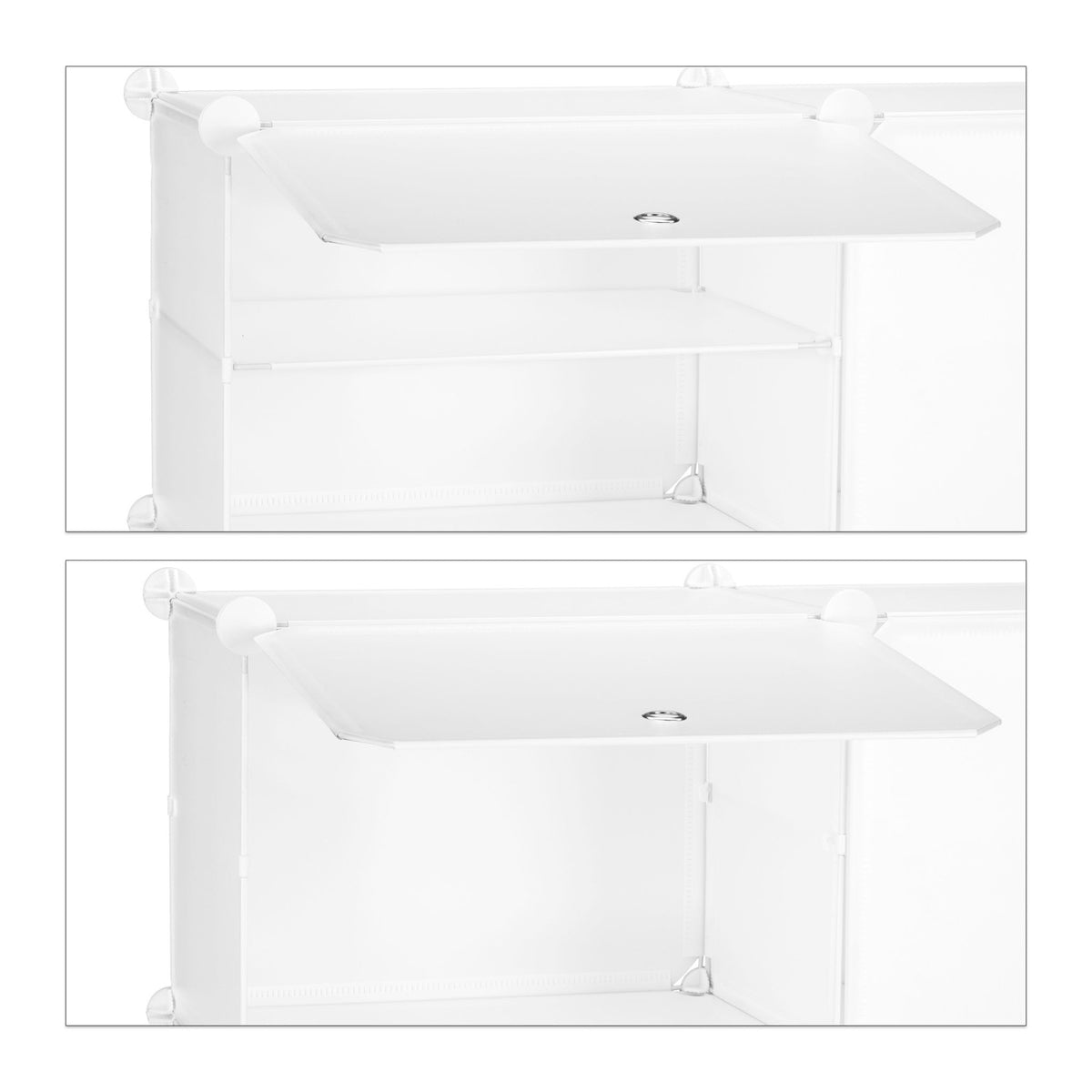 White shoe cabinet with 24 compartments