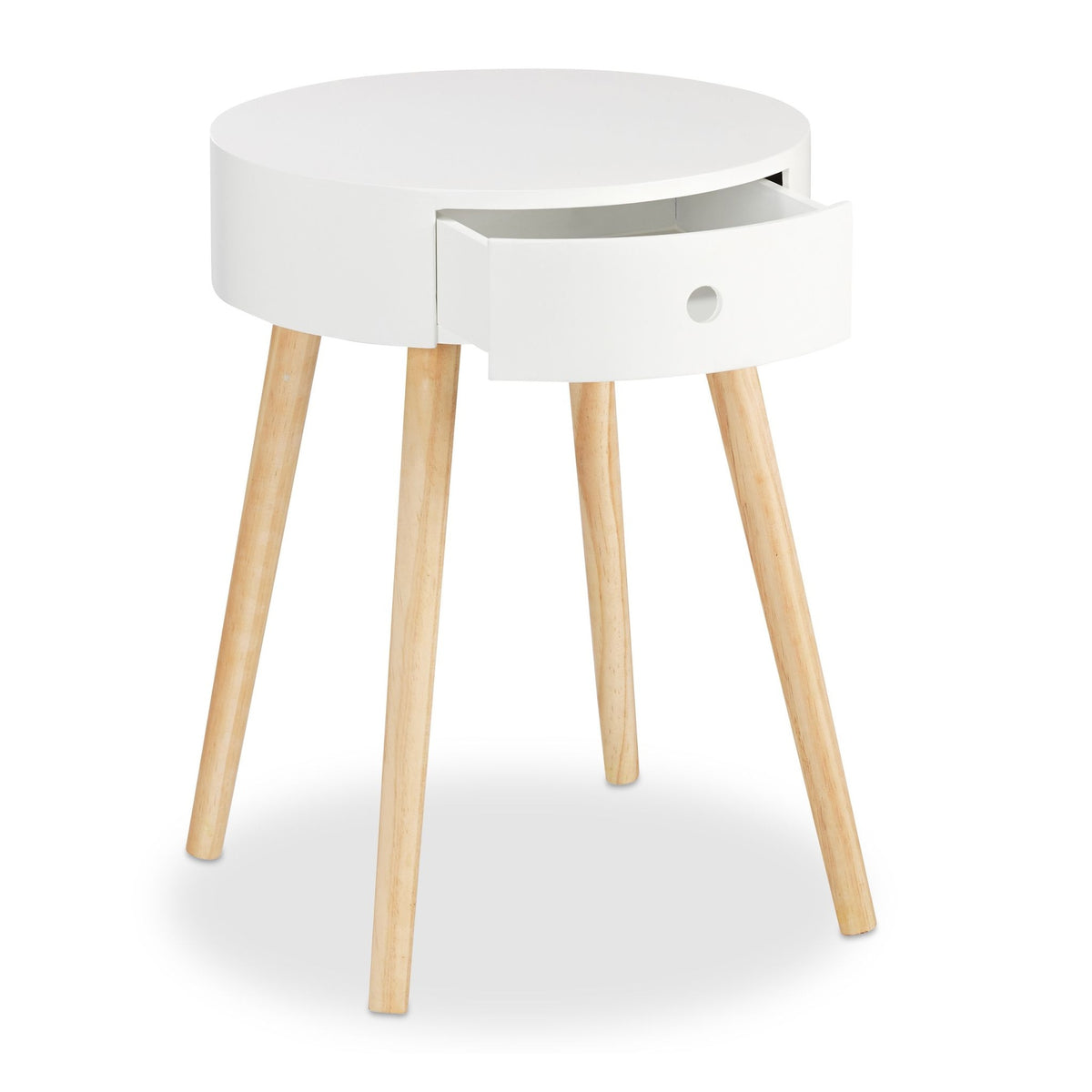 White side table with drawer