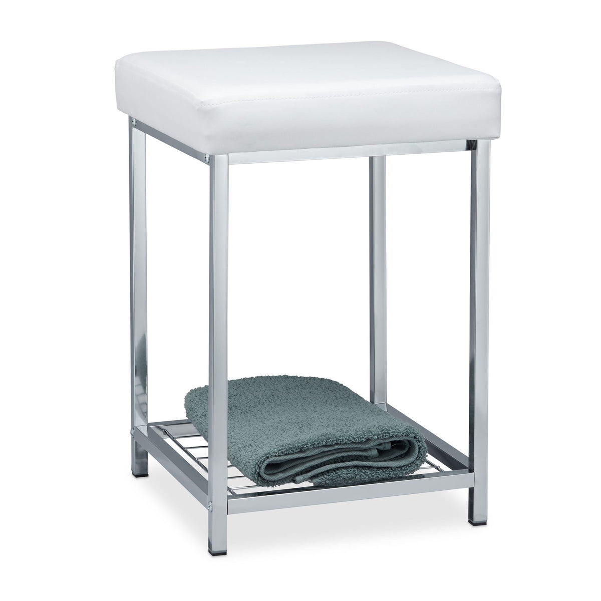 White stool with storage