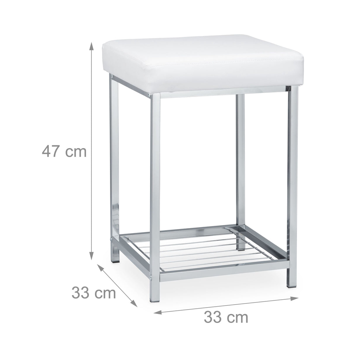 White stool with storage