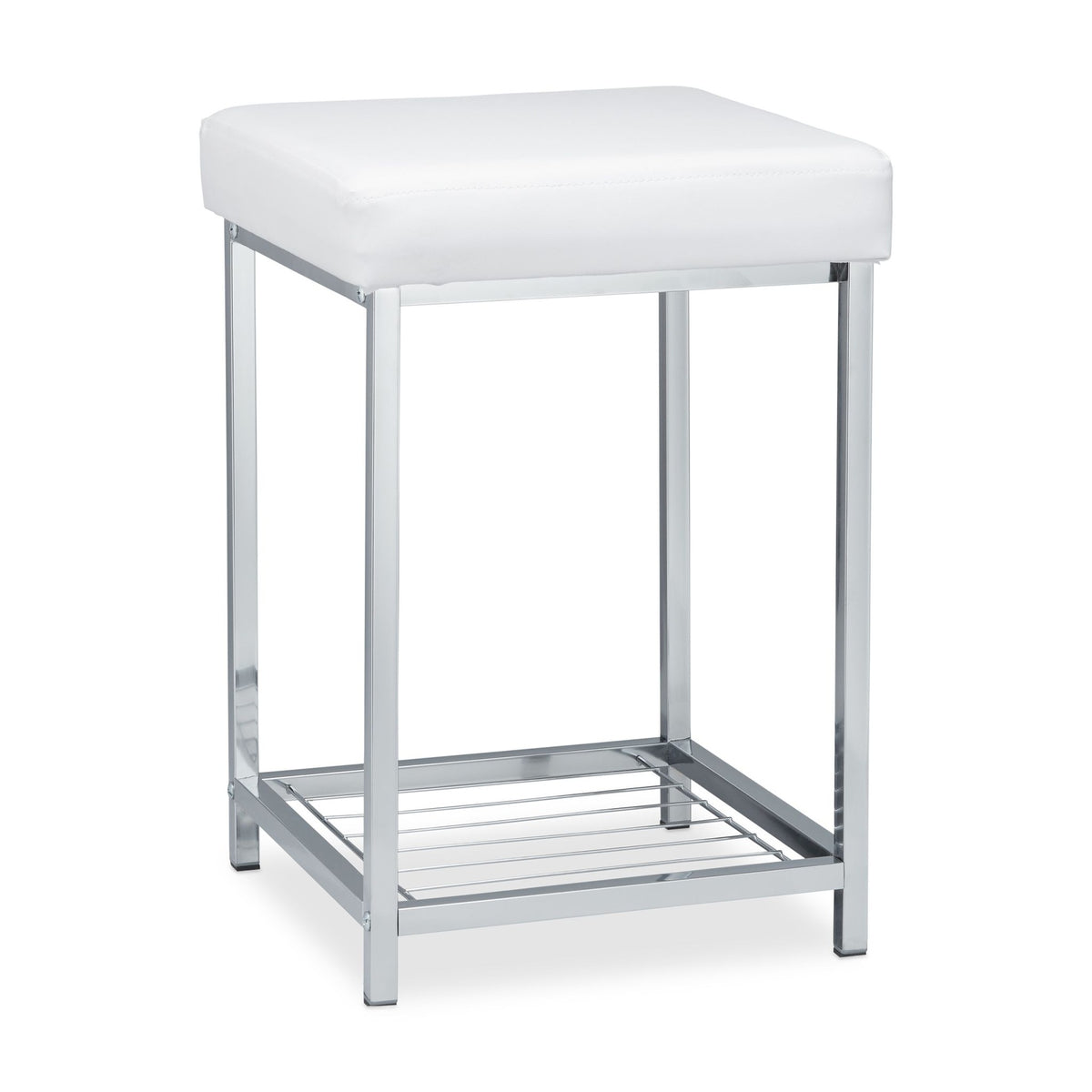 White stool with storage