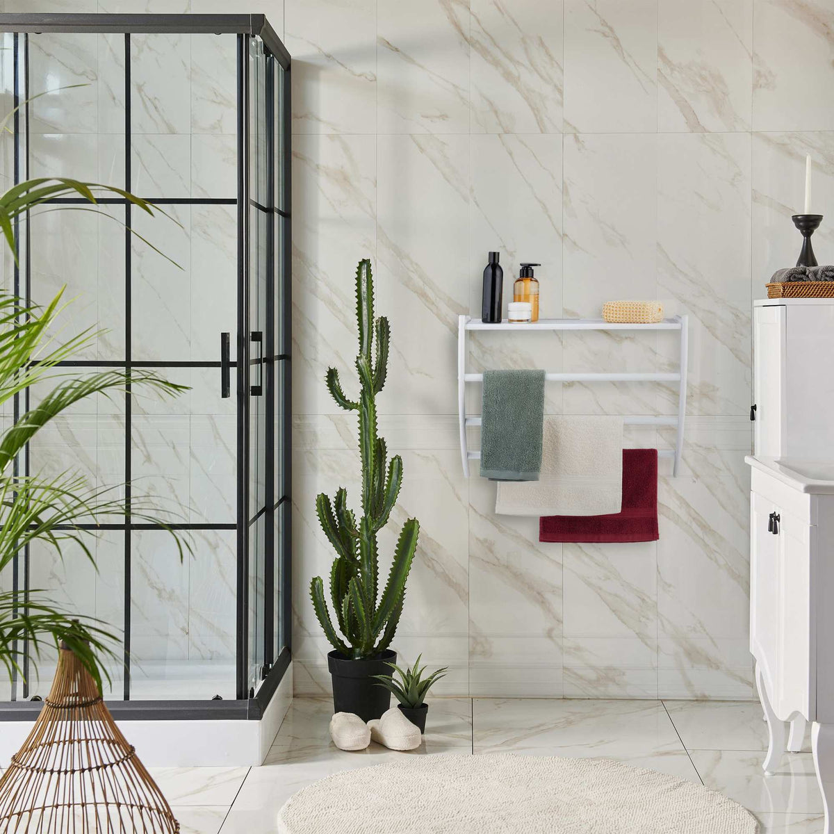 White towel rail for the wall