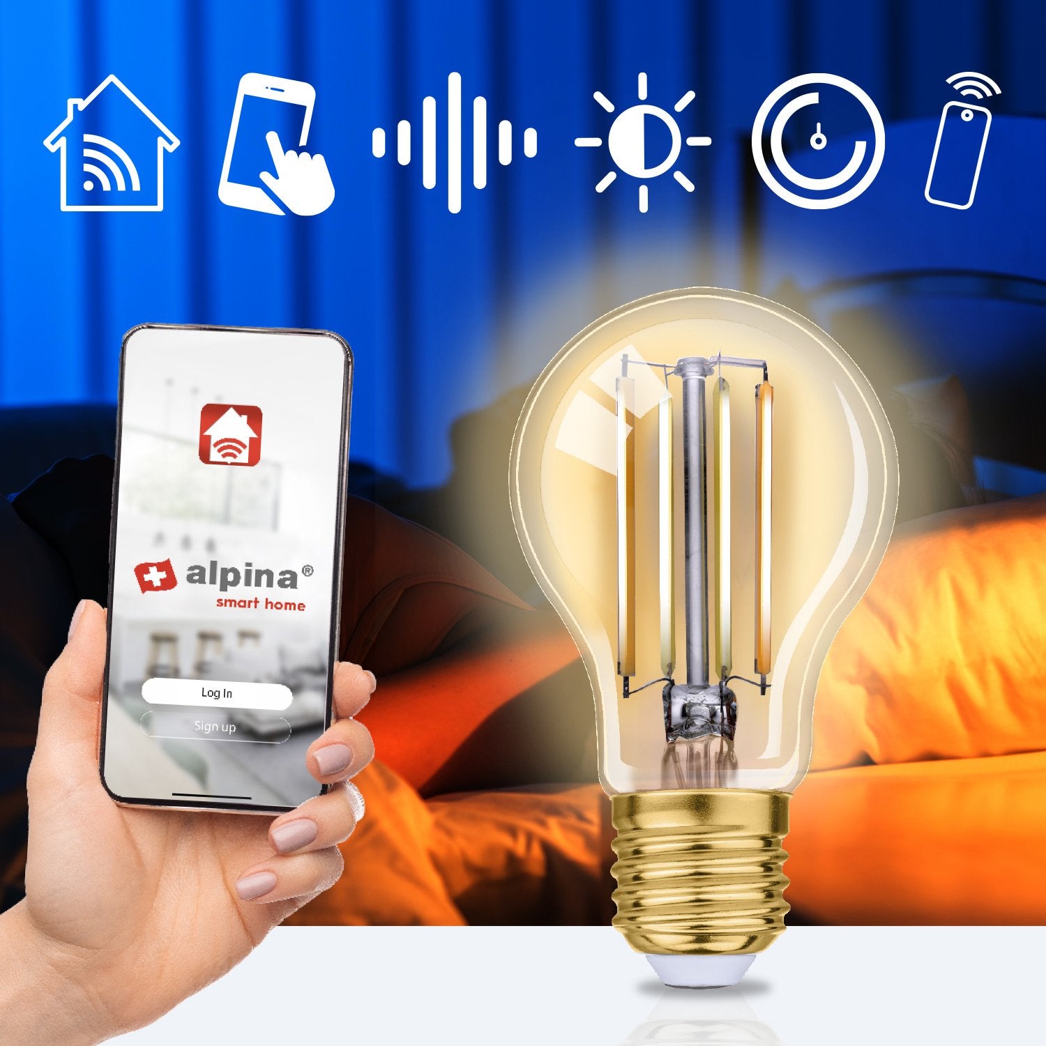 WiFi Smart E27 LED Filament Warm white 5.5W 470 lm
