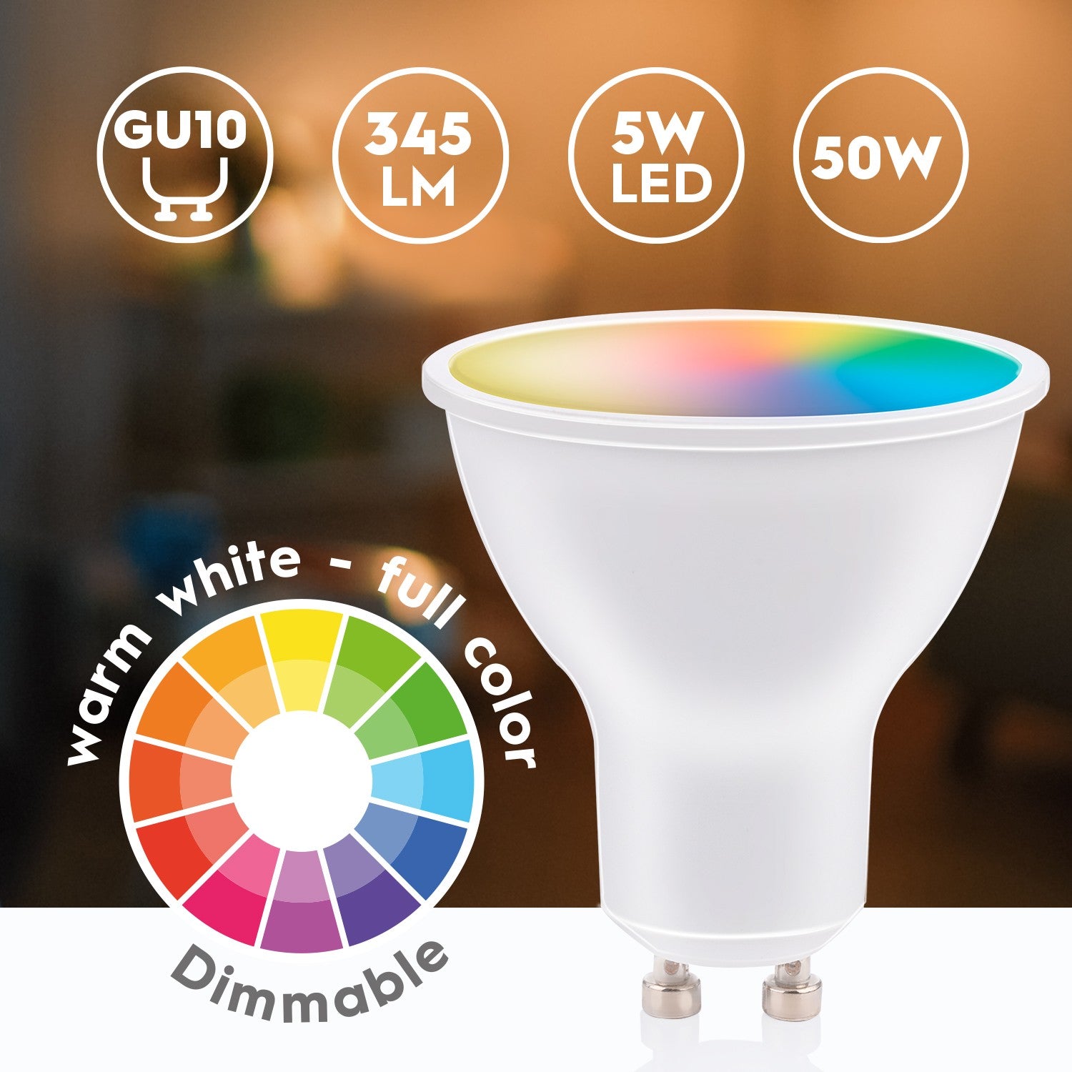 WiFi Smart GU10 LED RGBW 4.9W 400 lm