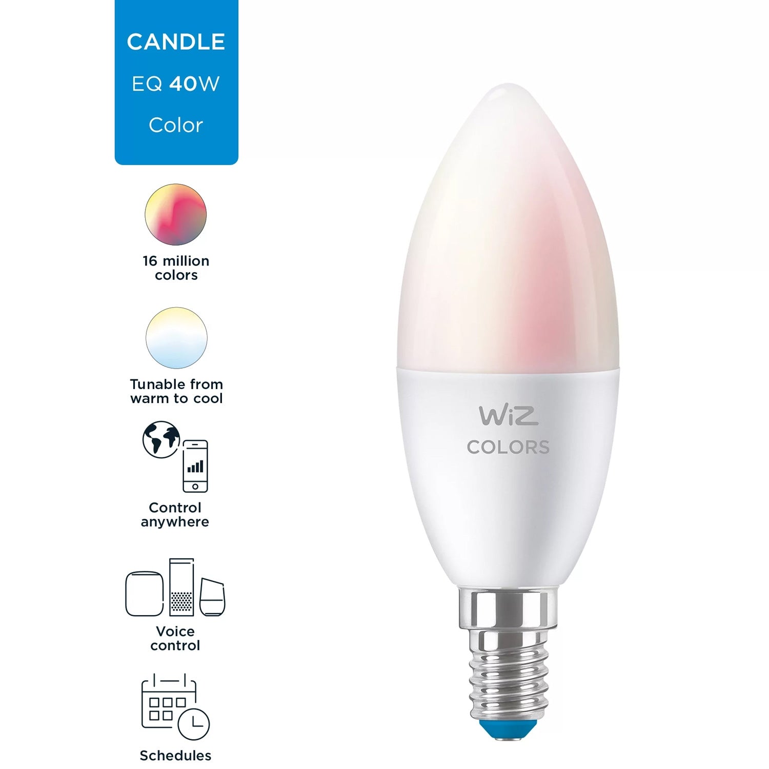 WiFi Smart LED E14 Crown 40W 470lm Color