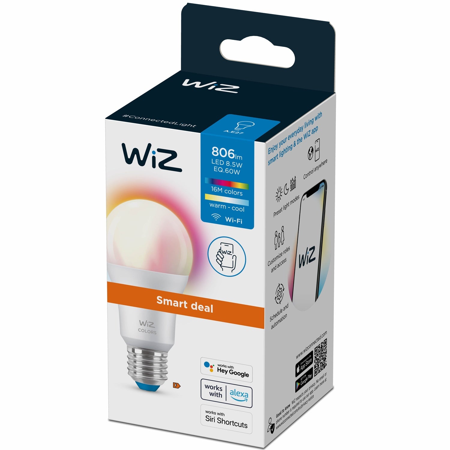 WiFi Smart LED E27 Normal 60W Color 1-p Promo