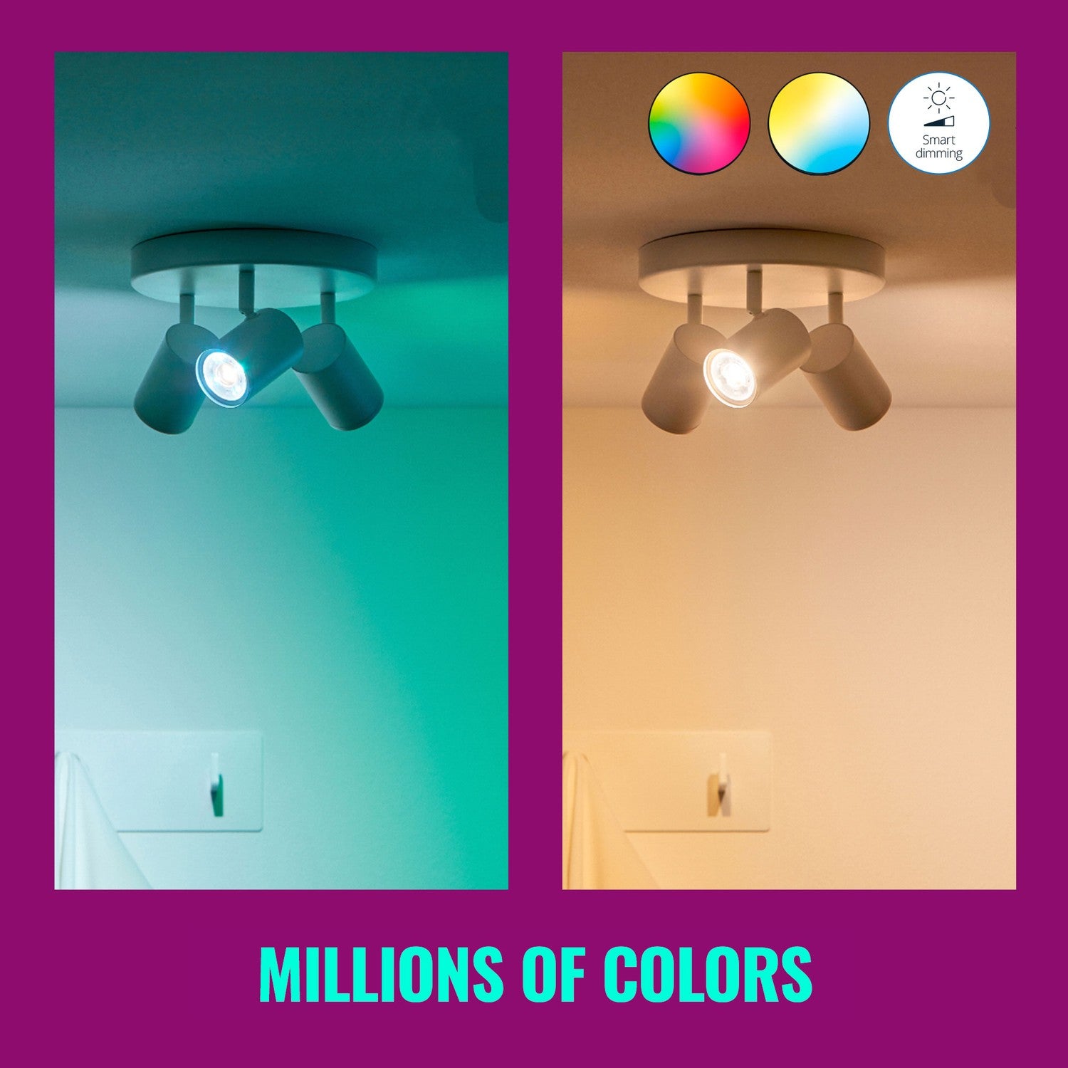 WiFi Smart LED GU10 50W 345lm Color + Warm-cool white 3-pack