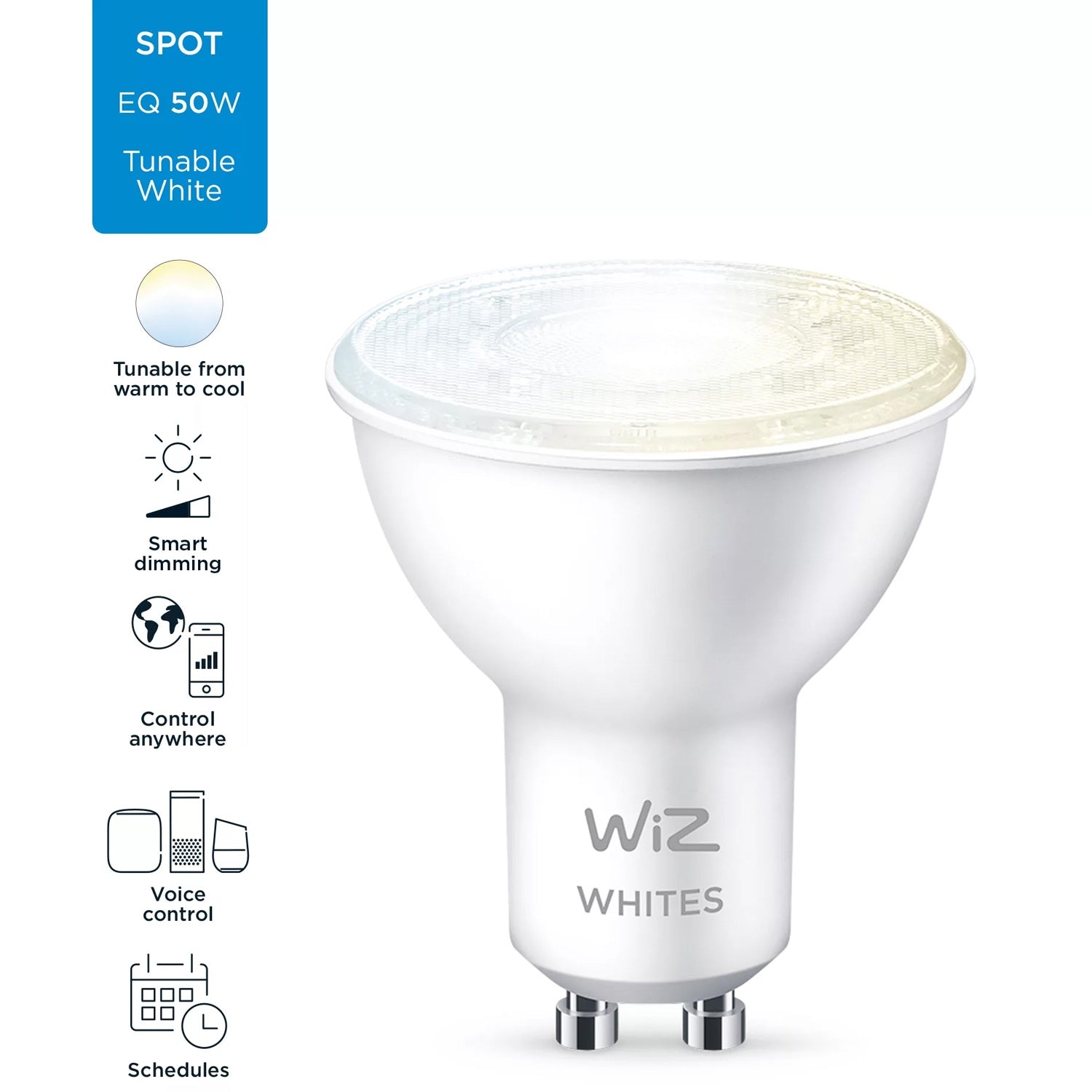 WiFi Smart LED GU10 50W 345lm Warm-cool white