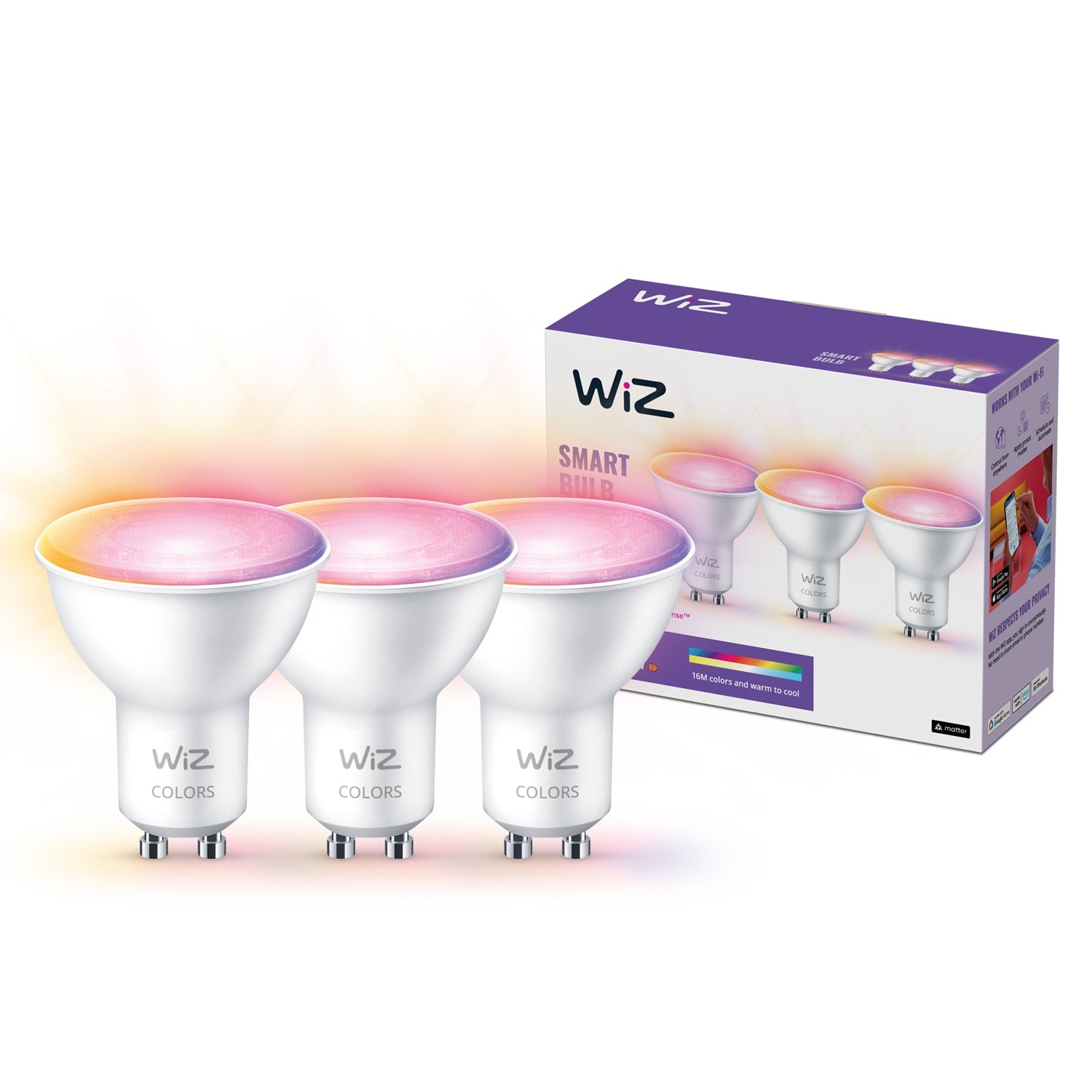 WiFi Smart LED GU10 50W Color + Warm-cool white 345 lm 3-pack
