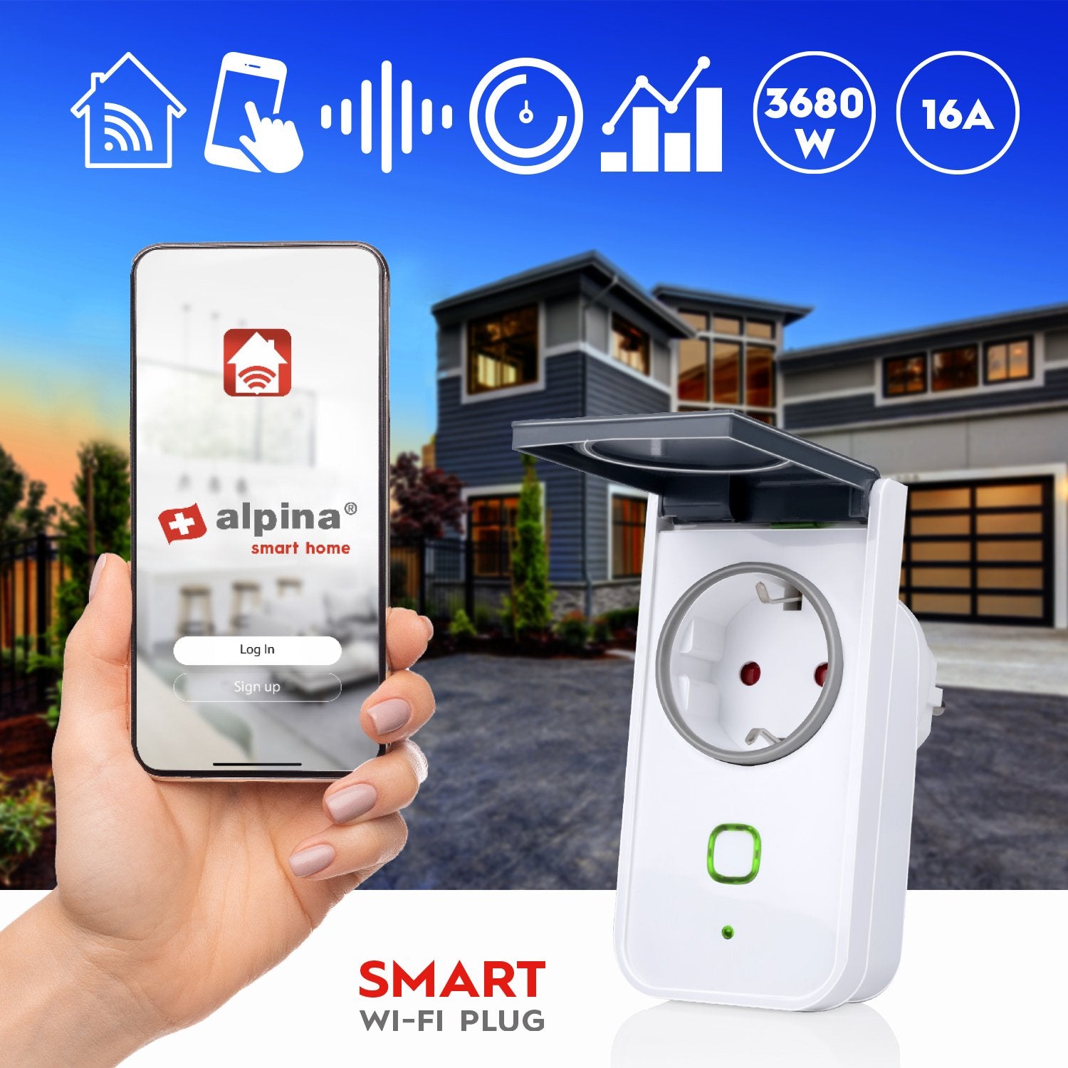 WiFi Smart Plug Outdoor 3680W + Energy measurement