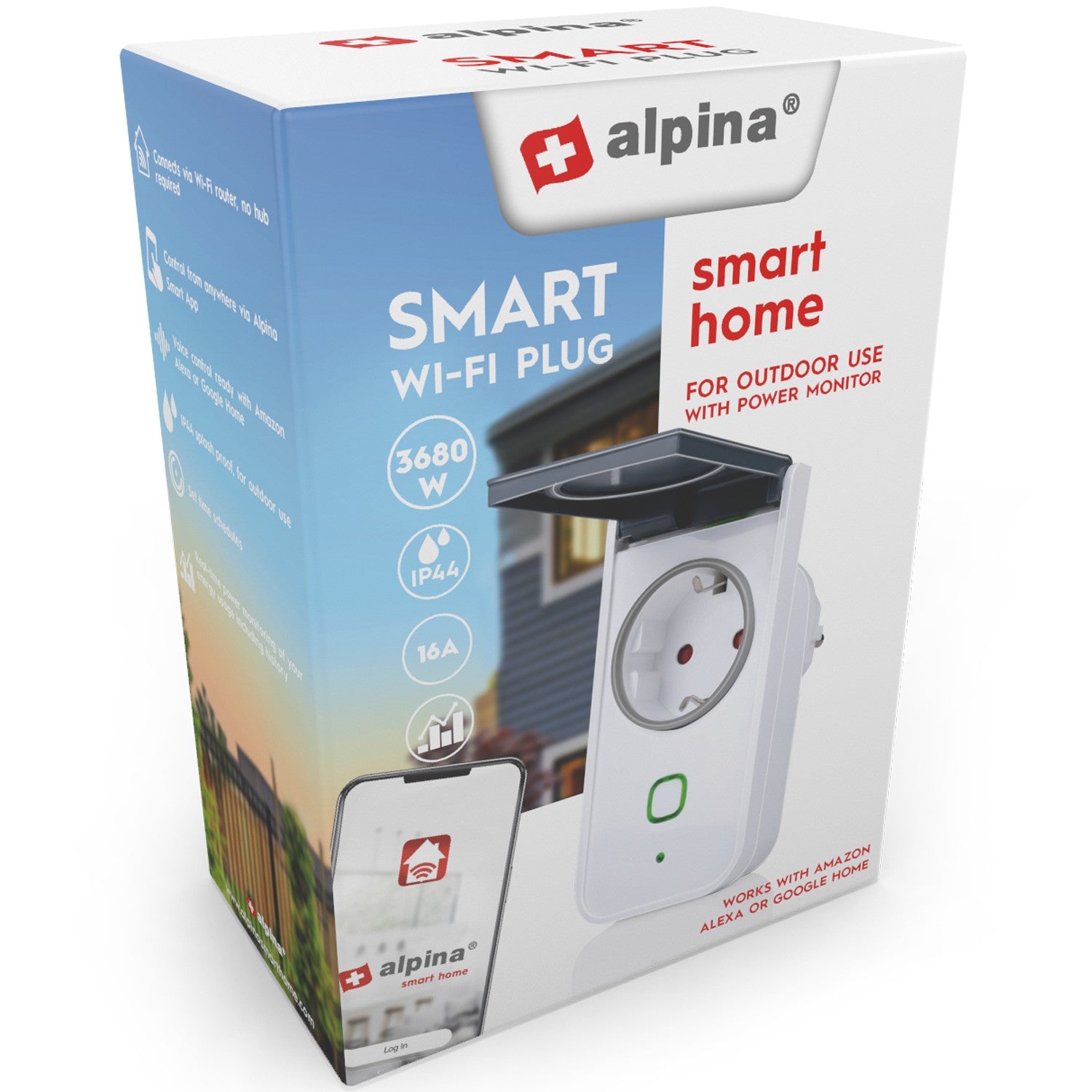 WiFi Smart Plug Outdoor 3680W + Energy measurement