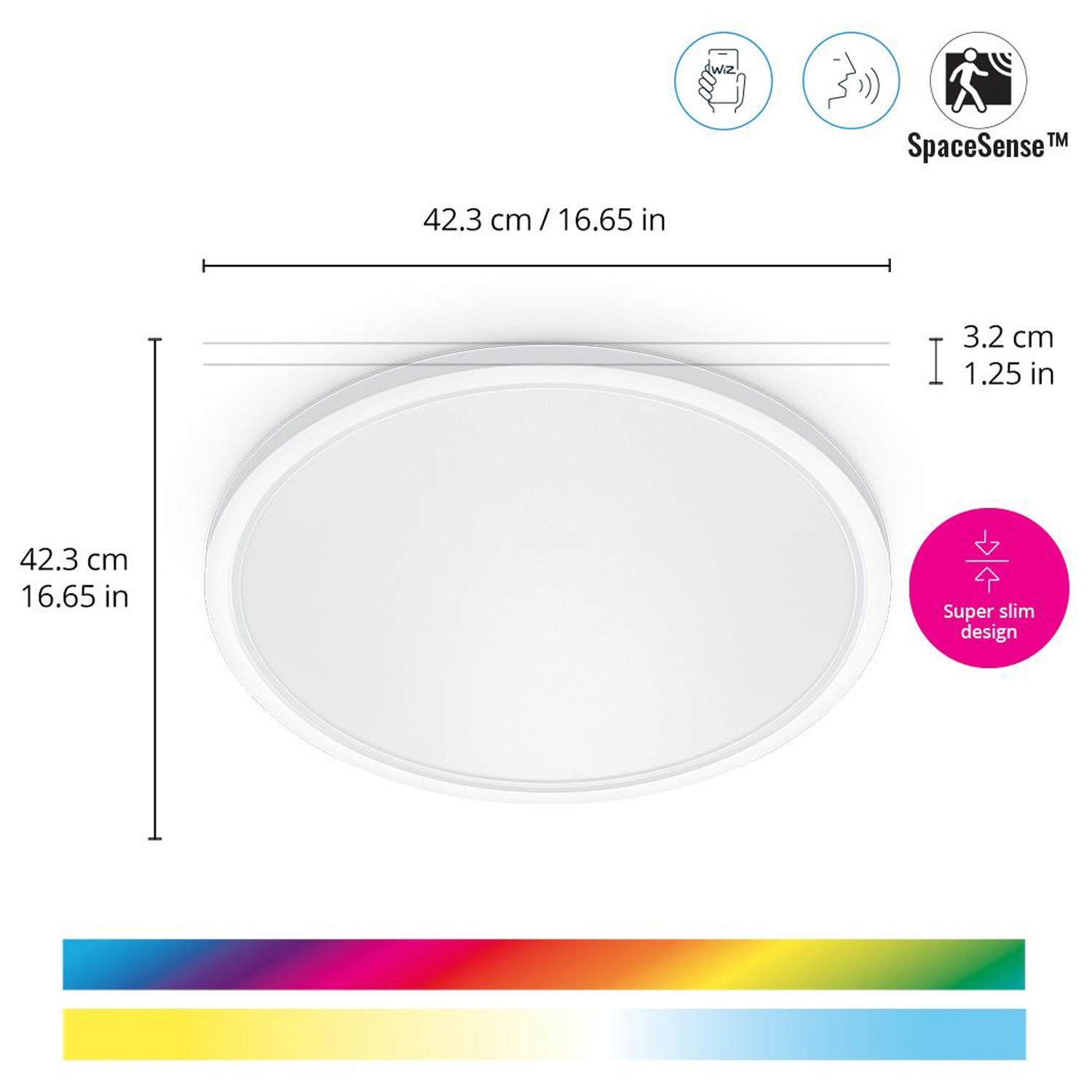 WiFi Smart SuperSlim plafond Color + Warm-cool white 2600lm