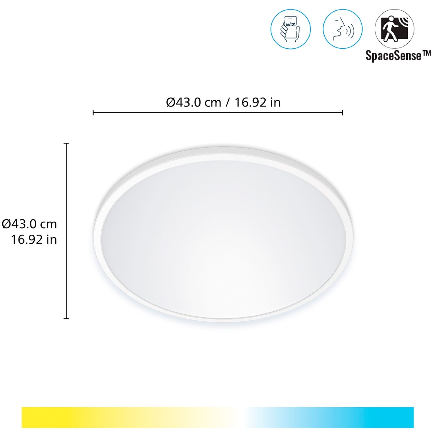 WiFi SuperSlim Plafond Ø430 22W 2450lm Warm-cool white