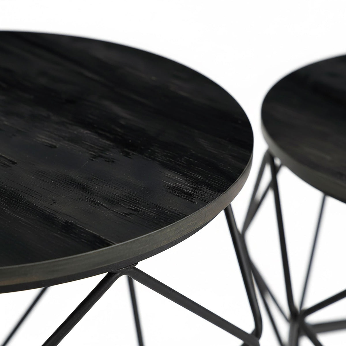 Wicker Side Tables Set, Removable Tray Tops, 2-Pack