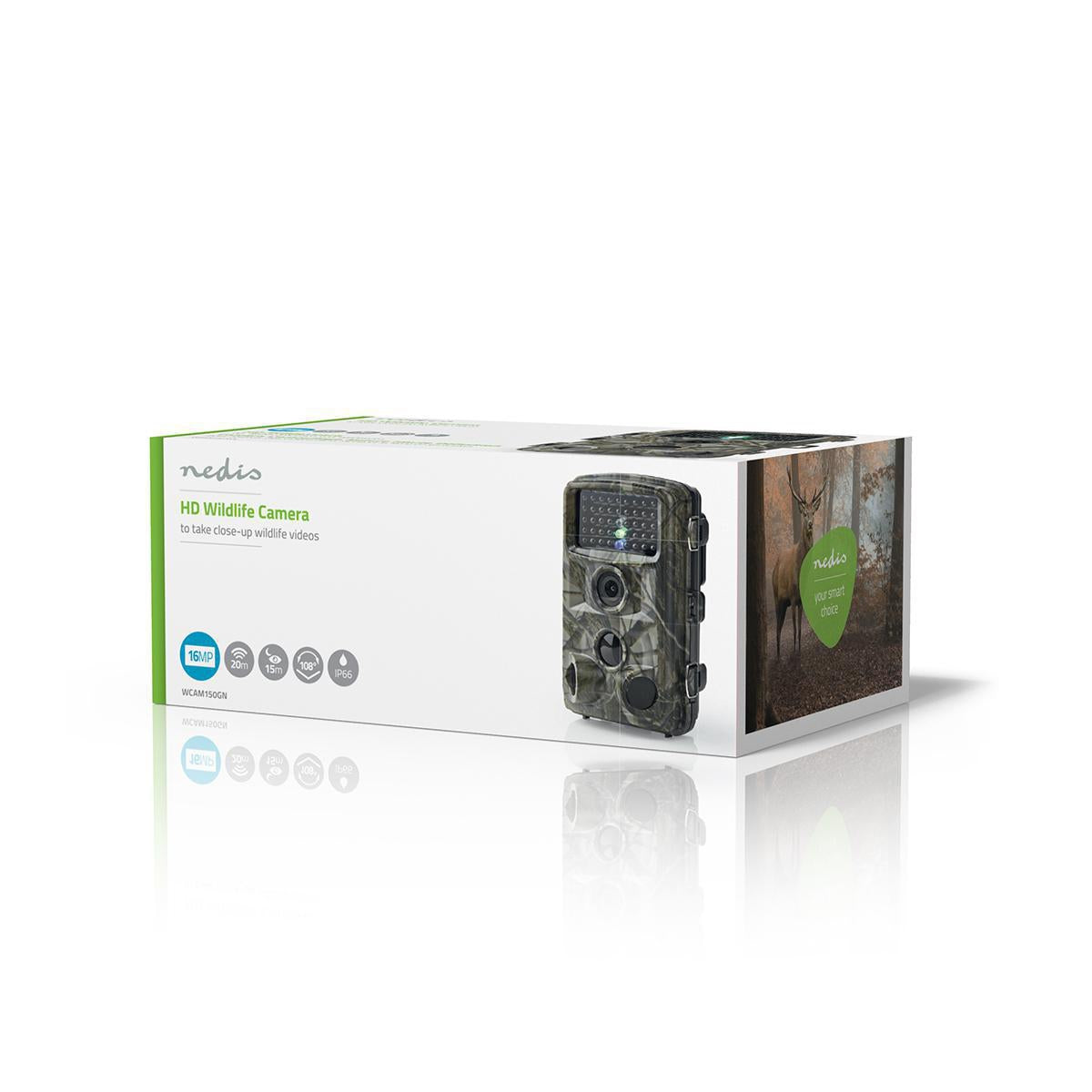 Wildlife Camera | 1080p@30fps | 16.0 MPixel | 5 MPixel CMOS | IP56 | Black No-Glow IR | Night vision | Viewing angle: 90 ° | Motion sensor | Detection angle: 120 ° | Detection range: 20.0 m | Screen size: 2.4 " | LCD Screen | Brown/Green