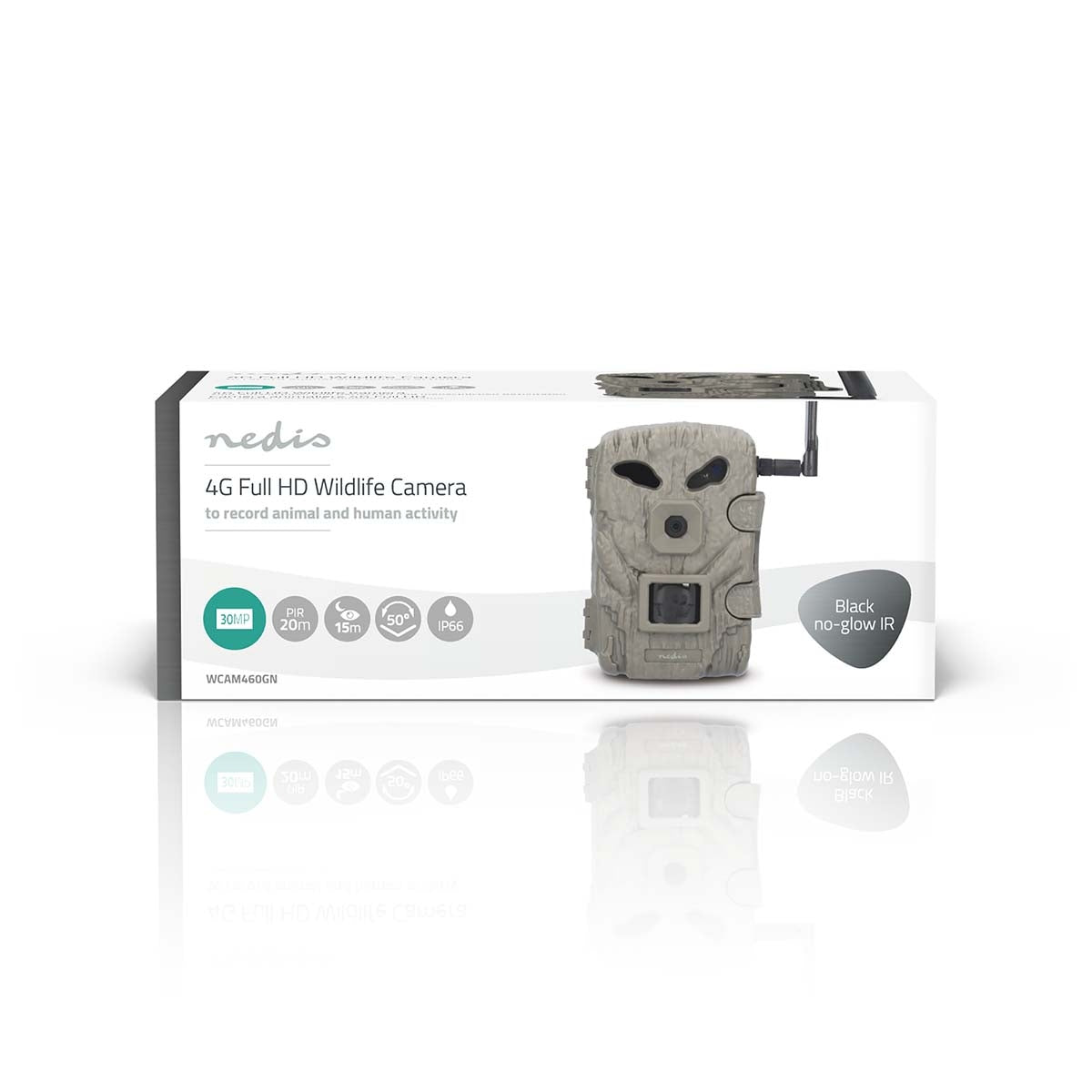 Wildlife Camera | 4G | 1080p@30fps | 30.0 MPixel | 2 MPixel CMOS | IP66 | 4G | Black No-Glow IR | Night vision | Viewing angle: 50 ° | Motion sensor | Detection angle: 50 ° | Detection range: 20 m | LCD Screen | Green