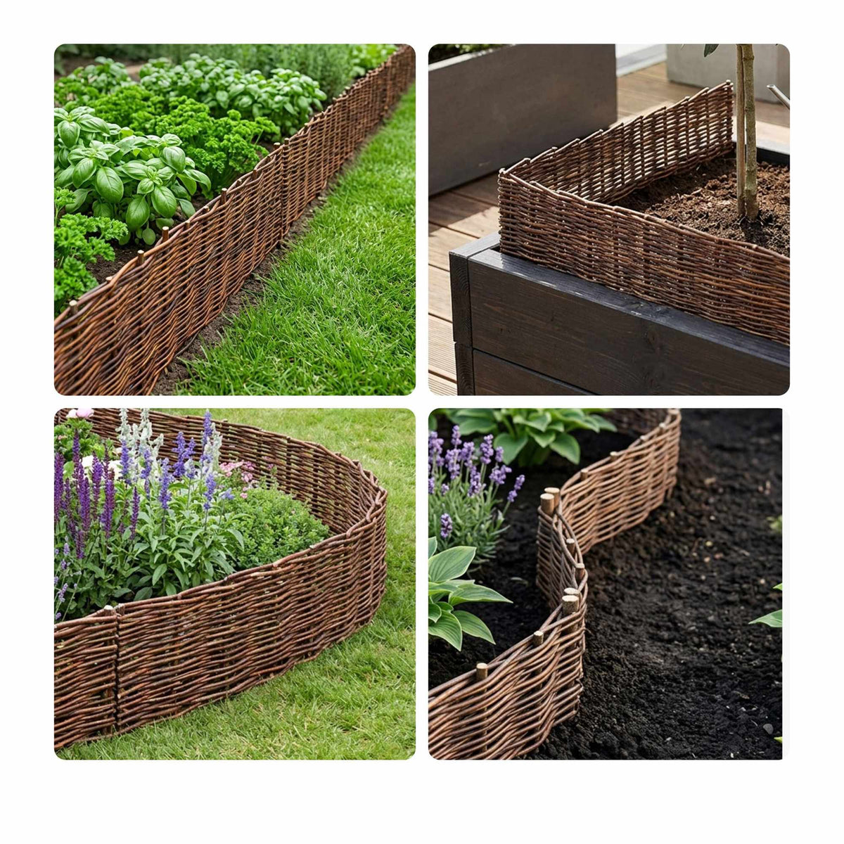 Willow Garden Border, Flexible Wicker Bed Edging