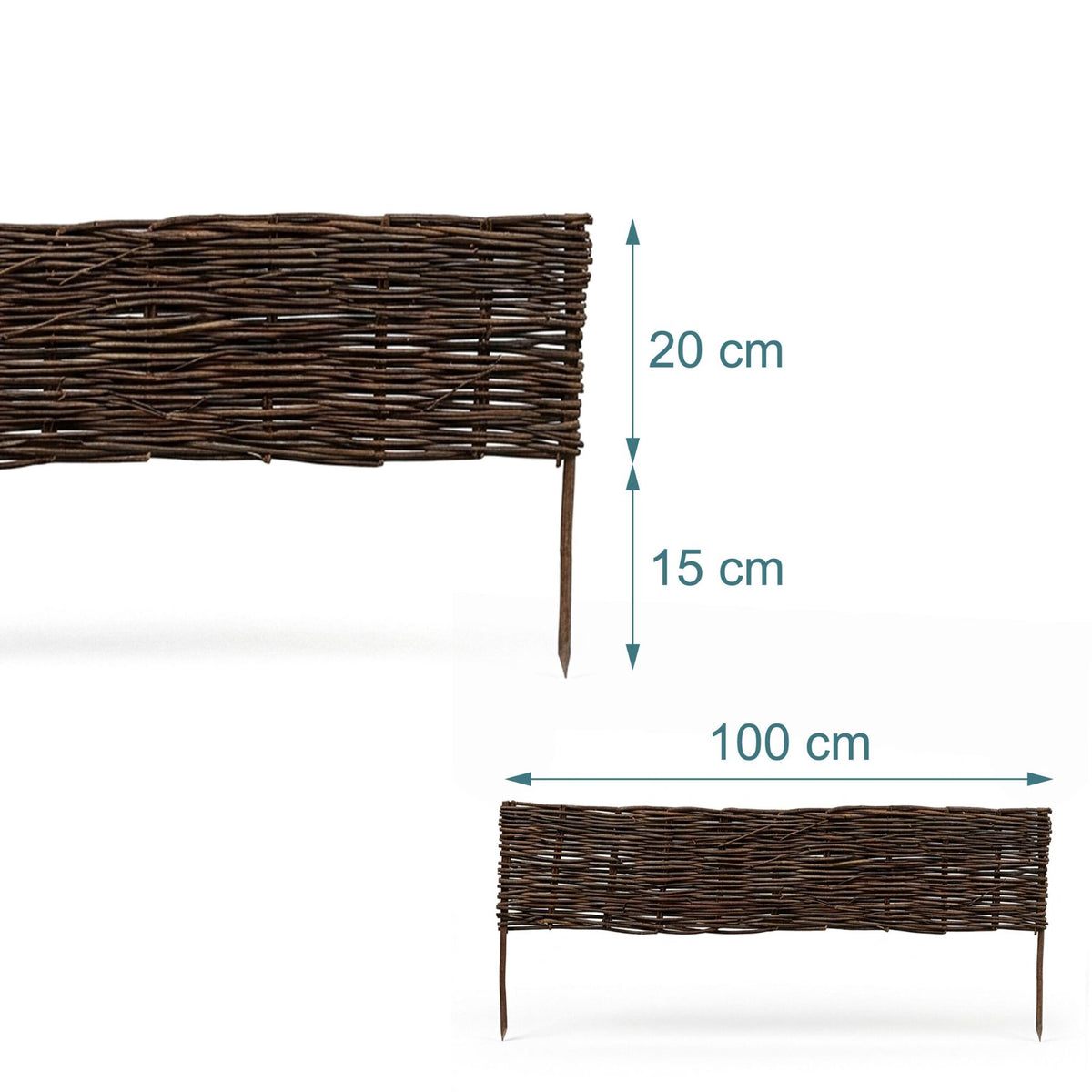 Willow Garden Border – Flexible Wicker Edging, With Pegs