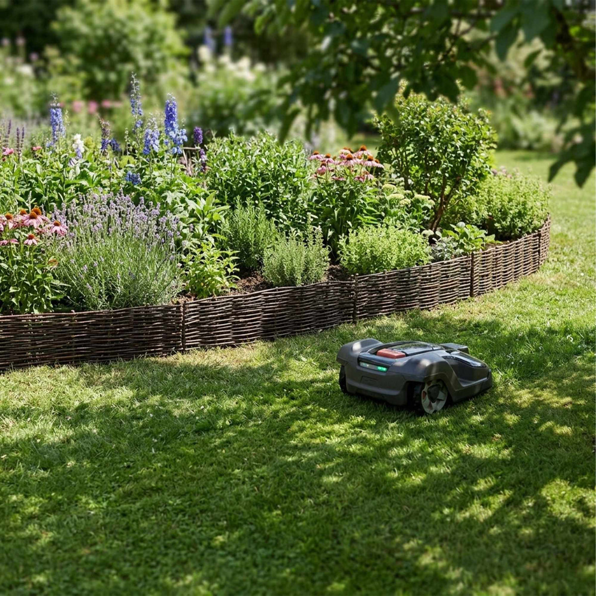 Willow Wicker Garden Edging Fence, Flexible With Pegs