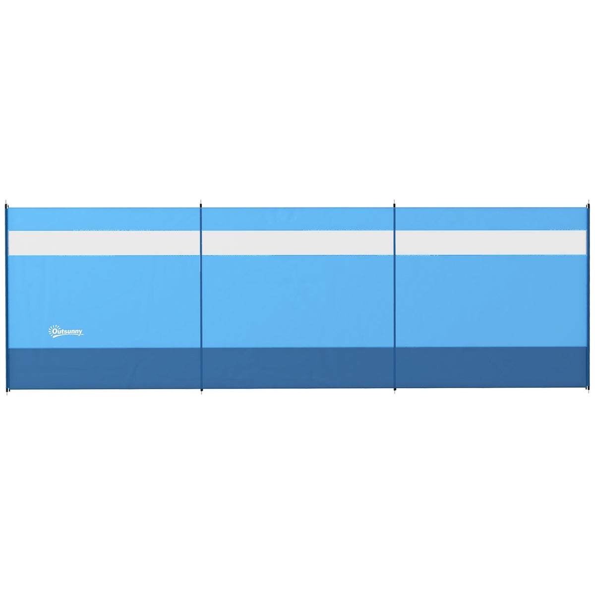 Wind protection foldable camping privacy screen with light source window pegs ropes windbreak fence beach wind protection beach protection for camping garden, beach, terrace 440 x 140 cm blue