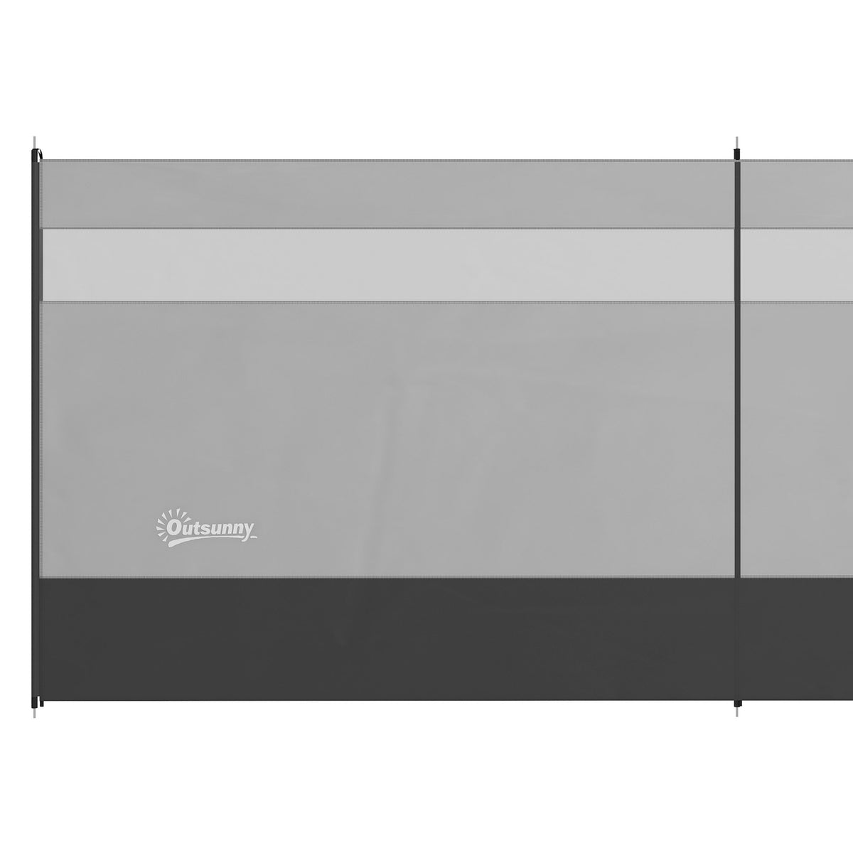 Wind protection foldable camping privacy screen with light source window pegs ropes windbreak fence beach wind protection beach protection for camping garden, beach, terrace 725 x 140 cm gray