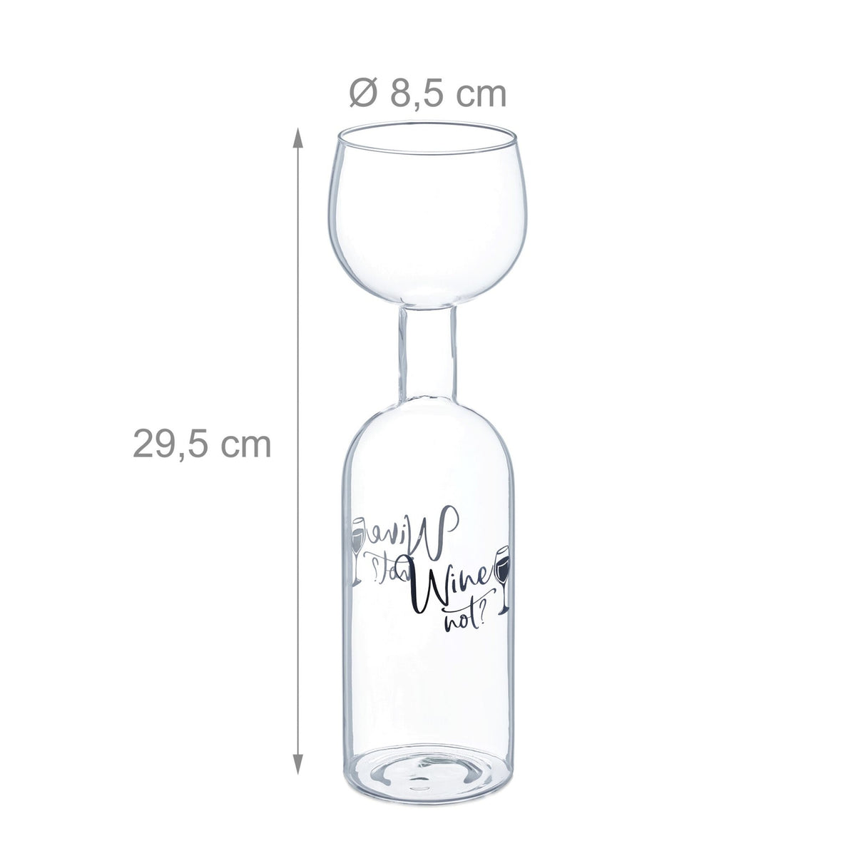 Wine Bottle Glass 750ml – Fun Gift for Wine Lovers