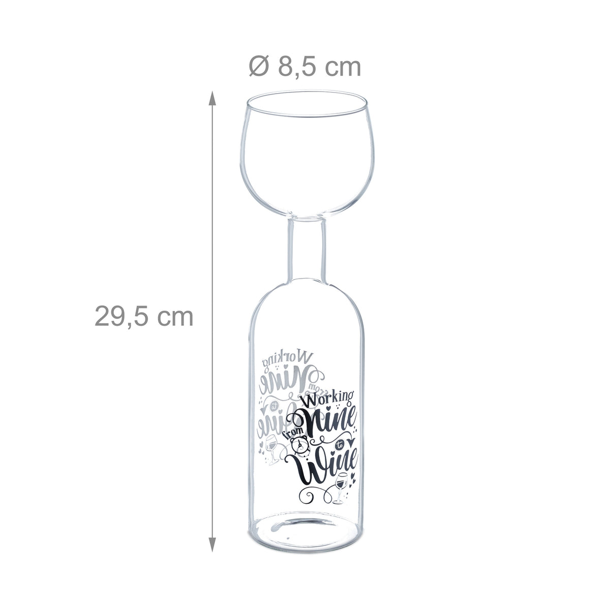 Wine Bottle Glass – Holds 750ml, Fun Gift for Wine Lovers