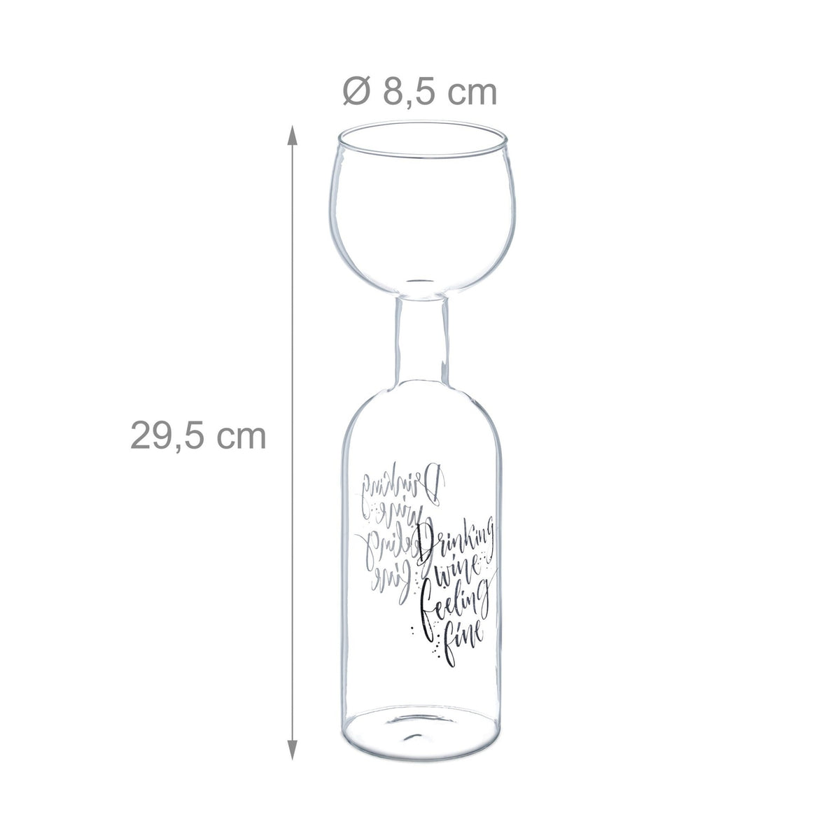 Wine Bottle Glass – Holds 750ml, Fun Gift for Wine Lovers