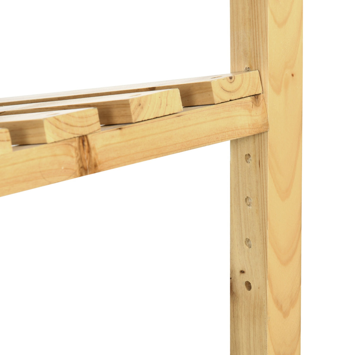 Wine Rack Bottle Rack, Wine Holder With 2 Tilted Shelves, Standing Shelf For Patio & Garden, Natural, 74X45X111 Cm