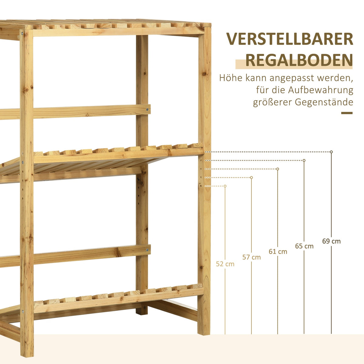 Wine Rack Bottle Rack, Wine Holder With 2 Tilted Shelves, Standing Shelf For Patio & Garden, Natural, 74X45X111 Cm