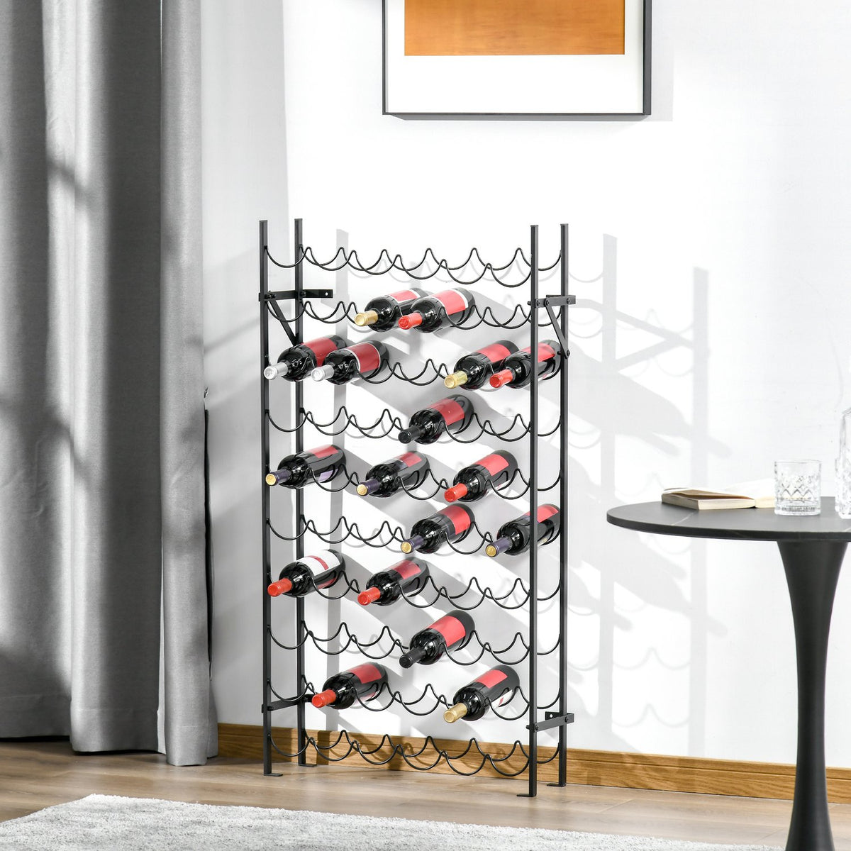 Wine Rack For 60 Bottles Wall Mountable Bottle Rack, Metal Wine Rack, Black