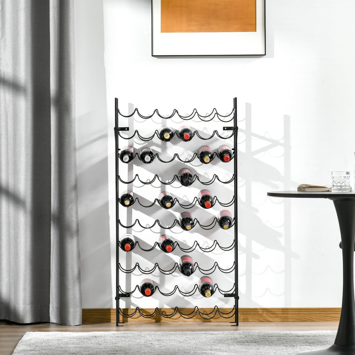 Wine Rack For 60 Bottles Wall Mountable Bottle Rack, Metal Wine Rack, Black