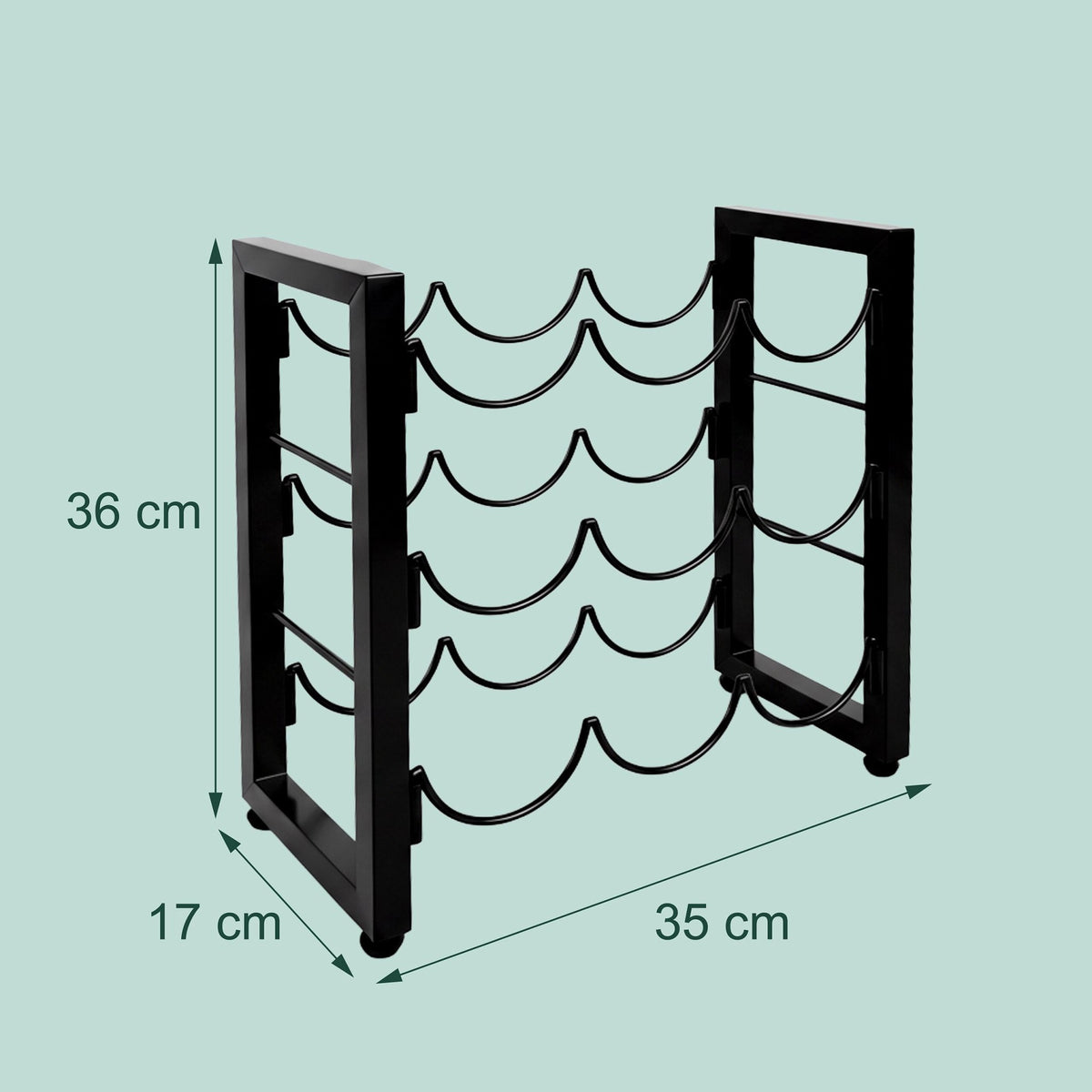 Wine Rack for 9 Bottles – Metal, Slim Design