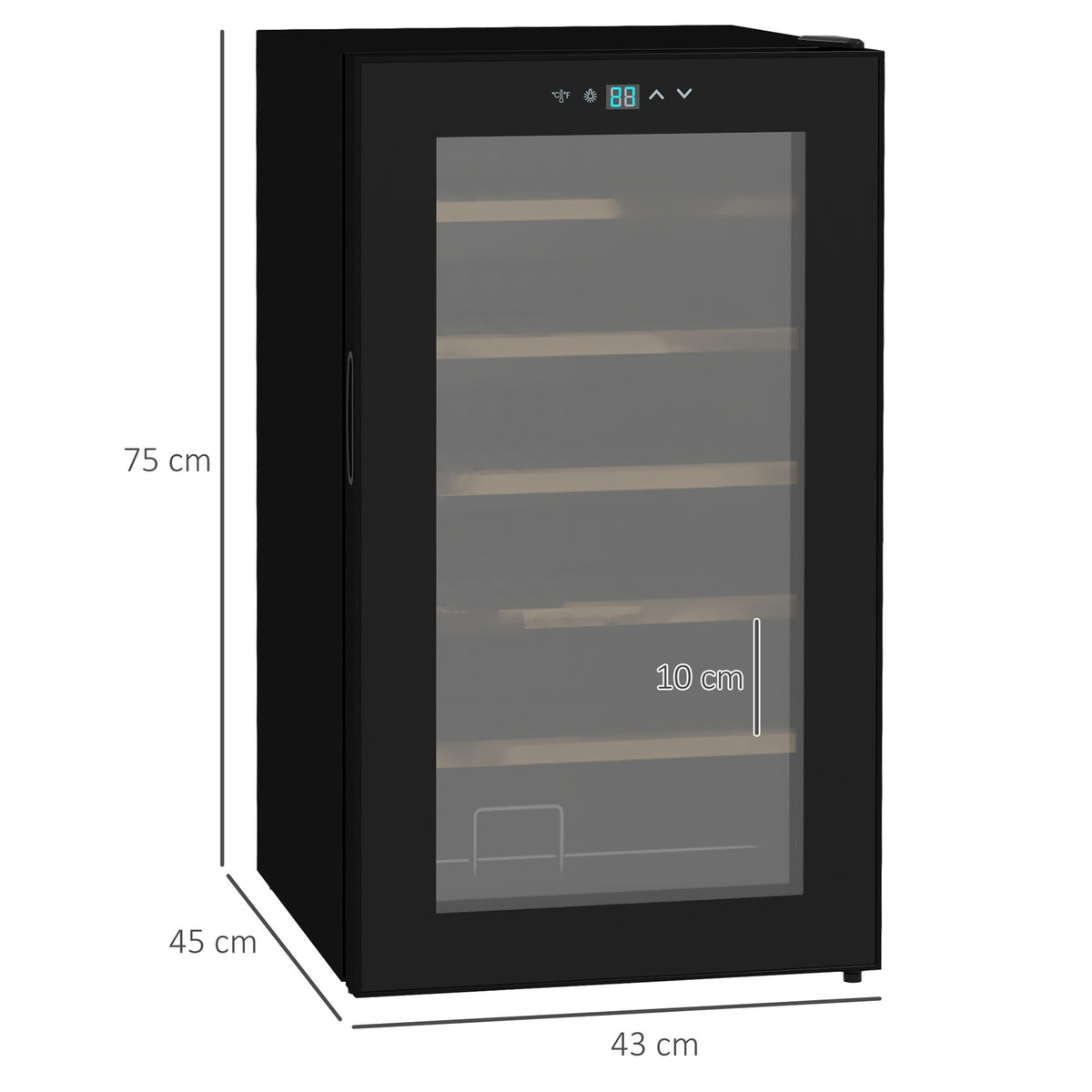 Wine Refrigerator, 65 L Beverage Refrigerator For 24 Bottles, Bottle Refrigerator, Wine Climate Cabinet With Interior Lighting, 5-20°C, Touch, Black