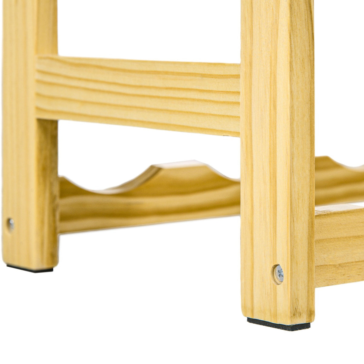 Wine rack, 63 x 25 x 102 cm, bottle rack for 42 wine bottles, with 7 levels, standing shelf, wine holder with anti-tip protection, wood, natural