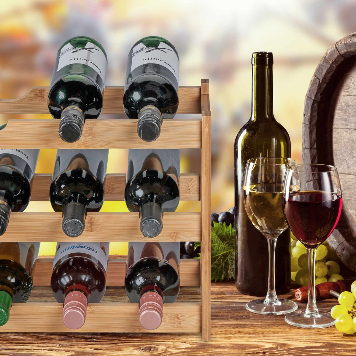 Wine rack for 12 bottles