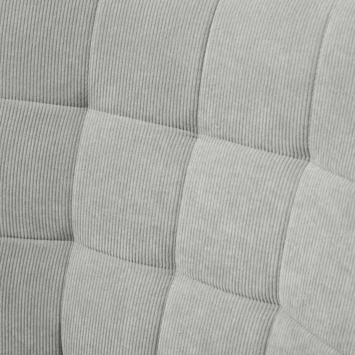 Wing chair with stool, relaxation chair, upholstered chair in corduroy look, lounge chair, armchair with wooden legs, TV chair for living room, gray