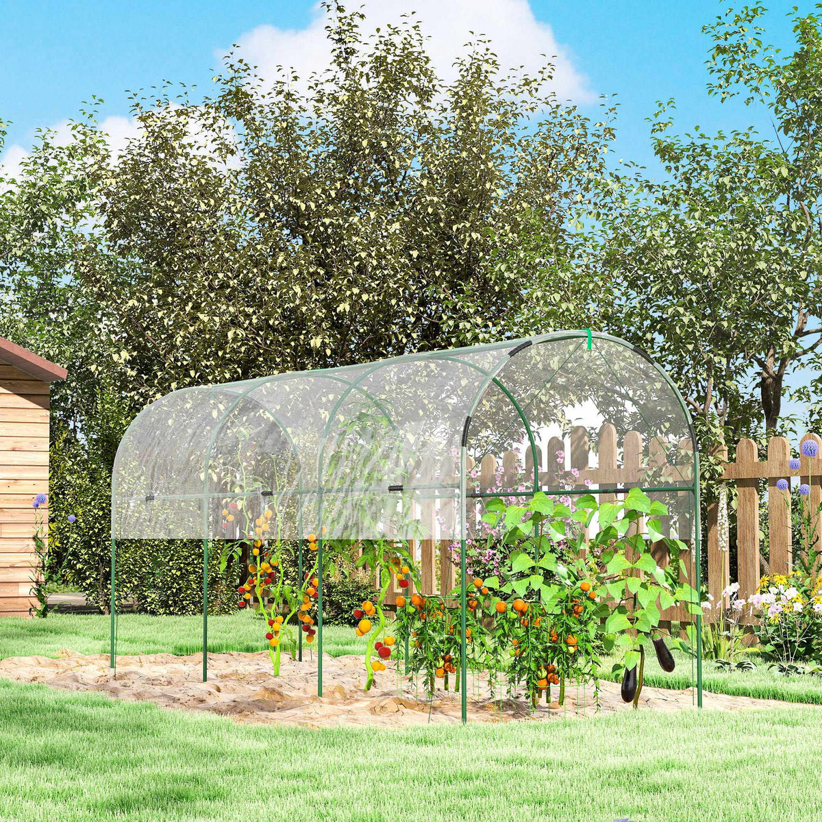 Winter-Proof Greenhouse with Arched Roof, 400x123x171 cm