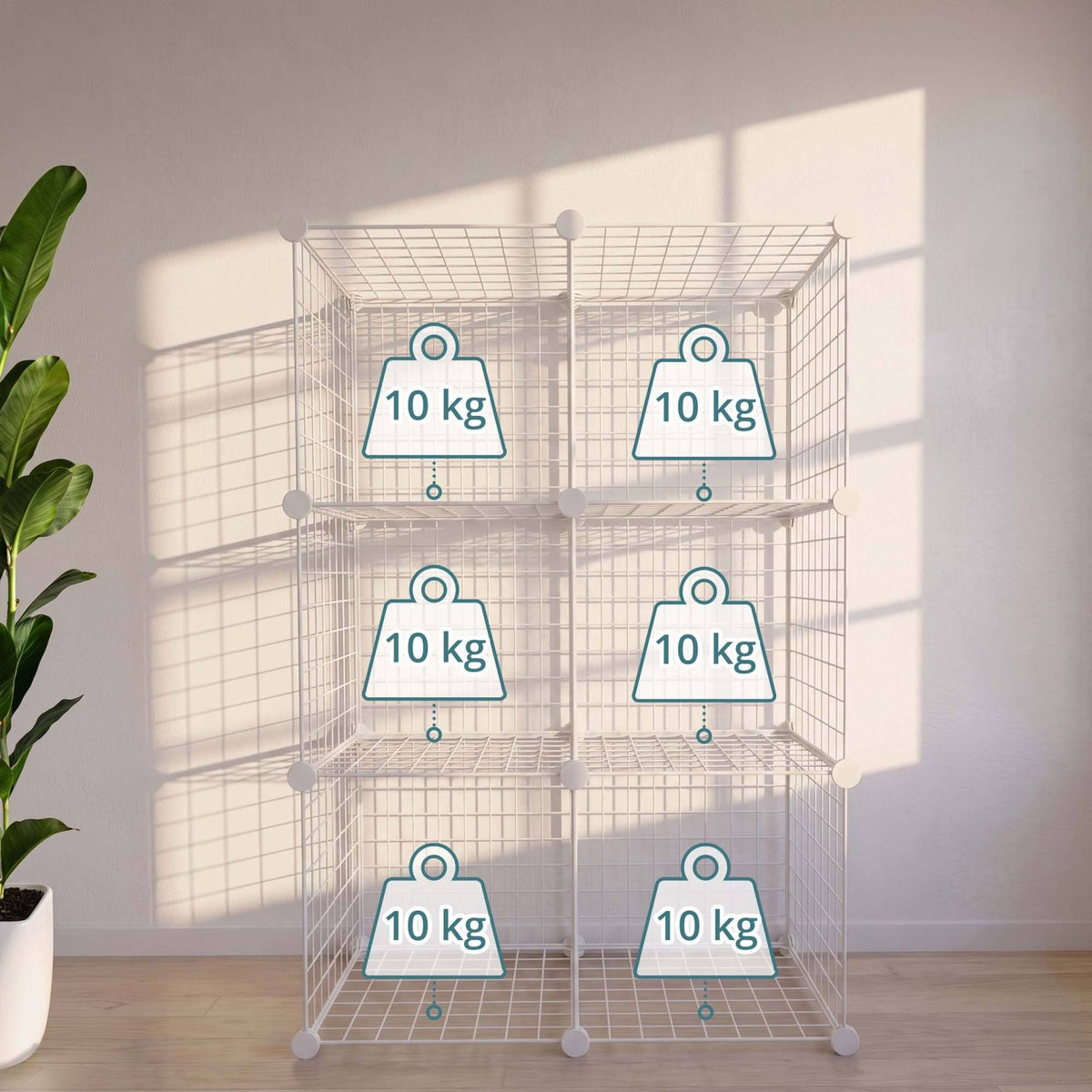 Wire Cube Storage Shelves, Modular Metal, Click-Fit