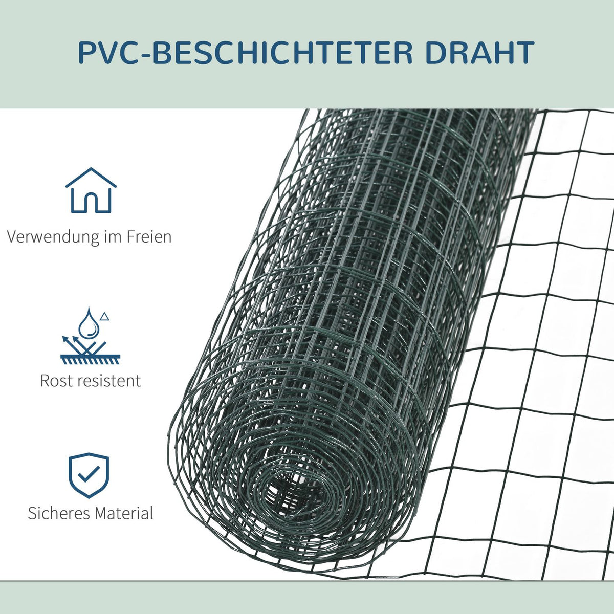 Wire Mesh Dog Fence Poultry Fence Poultry Net Chicken Fence Hat Fence Wire Mesh Garden Fence Aviary Wire Wire Fence Roll Dark Green 10 X 1.22 M