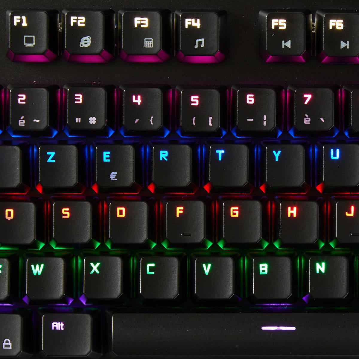 Wired Gaming Keyboard | USB | Mechanical Keys | RGB | French | FR Layout | USB Power | Power cable length: 1.70 m | Game