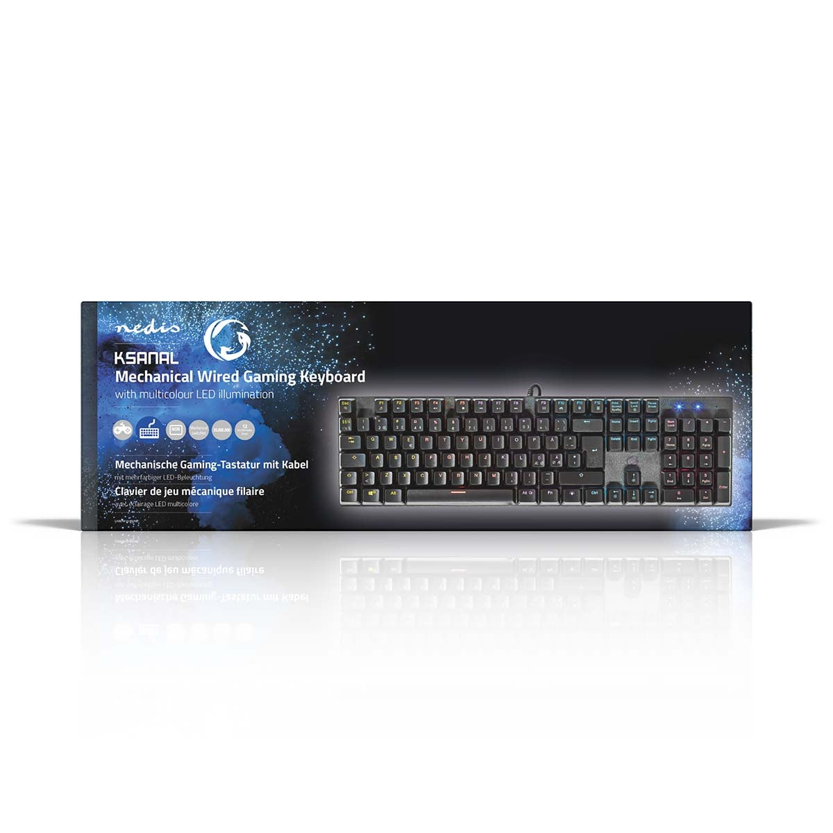 Wired Gaming Keyboard | USB Type-A | Mechanical Keys | LEDs | QWERTY | ND Layout | USB Power | Power cable length: 1.50 m | Game