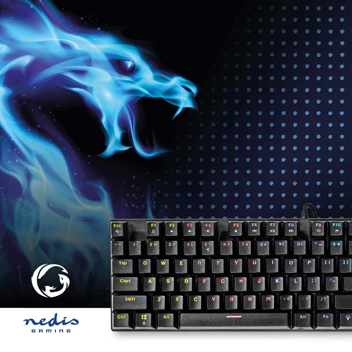 Wired Gaming Keyboard | USB Type-A | Mechanical Keys | LEDs | QWERTY | US Layout | USB Power | Power cable length: 1.50 m | Game